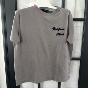 Rare Wildflox bonjour ami grey boxy tee 🌸 small